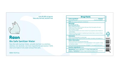 79487-201-01 (01 Raon Bio Safe Sanitizer Water 500ml Label)